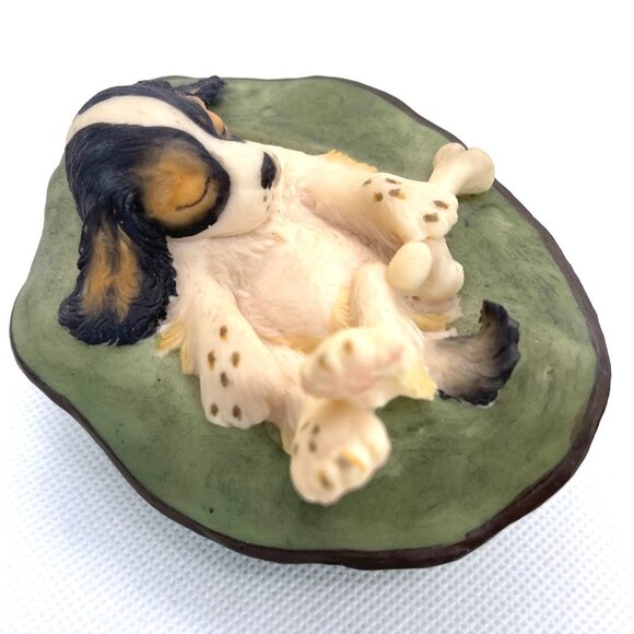 Aynsley MasterCraft Sleeping Hat Spaniel Puppy Dog Figurine UK England Vintage - Picture 2 of 9